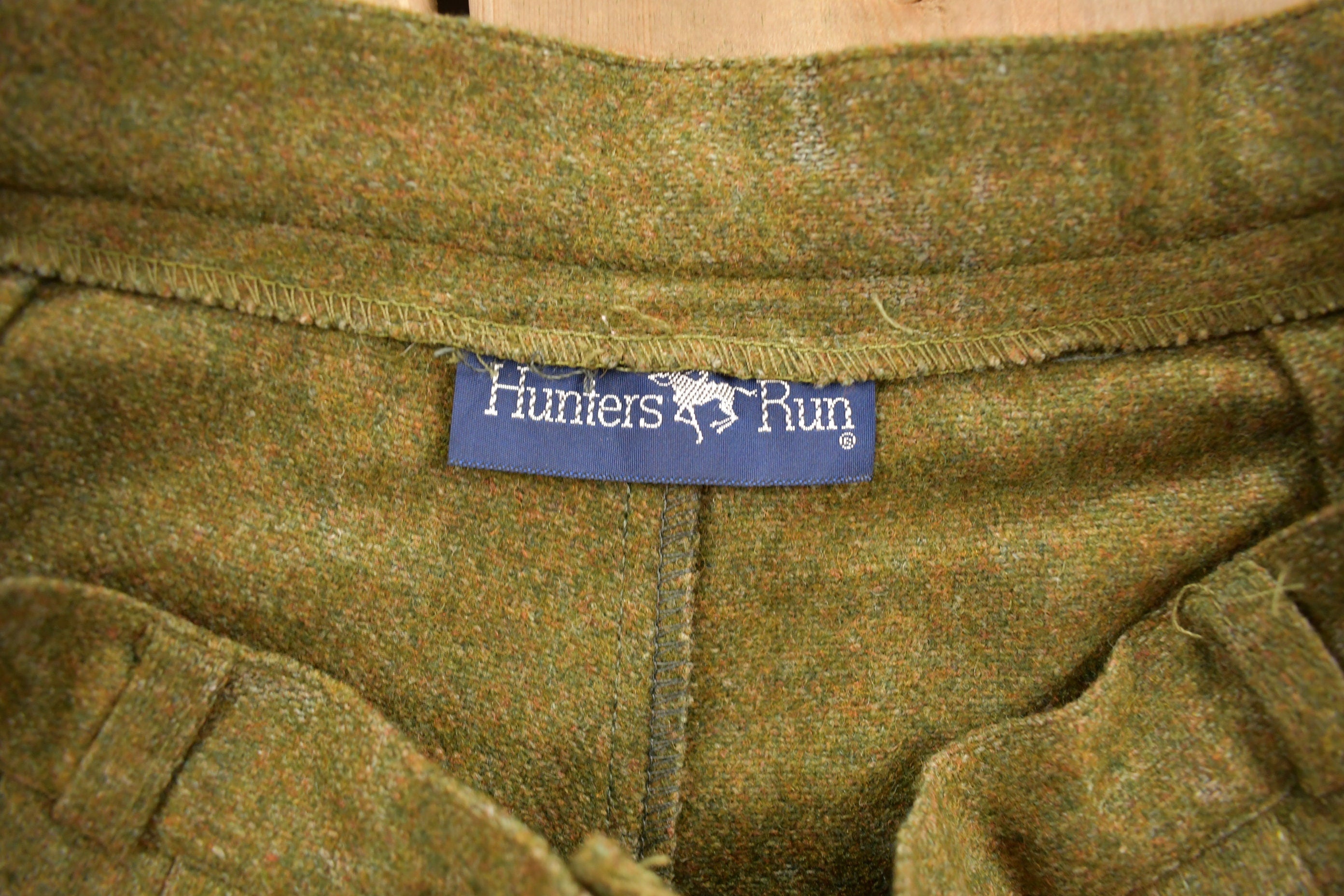 Vintage 1990s Pleated Hunters Run Wool Trousers Size 30 x 31.5