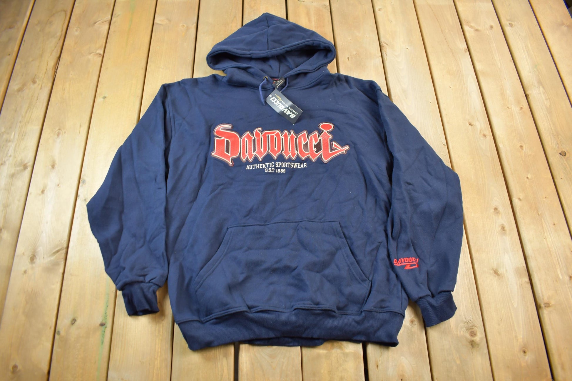 Vintage Deadstock Y2K Davoucci Embroidered Hoodie Size XXL / Streetwear / Oversized / Y2K Style / Size XL / NWT