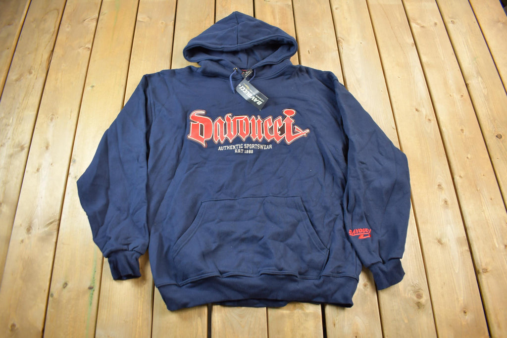 Vintage Deadstock Y2K Davoucci Embroidered Hoodie Size XXL