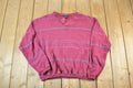 Vintage 1990s Levis Quarter Button Striped Souvenir Crewneck Sweatshirt Made In USA