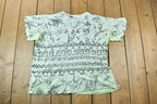 Vintage 1990s Surf Mania Abstract Print Souvenir T-Shirt
