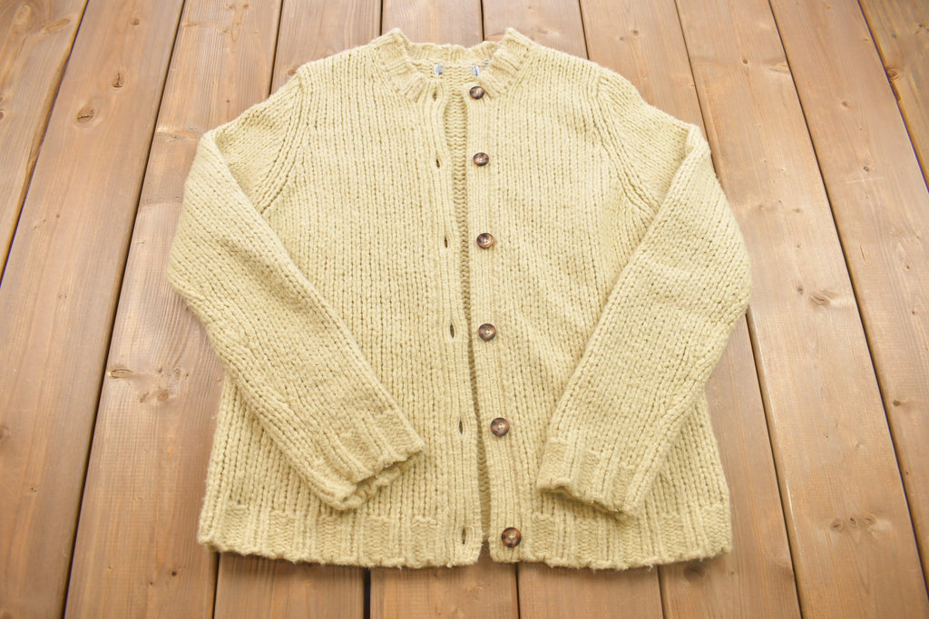 Vintage 1980s Knitted Button Up Cardigan Sweater
