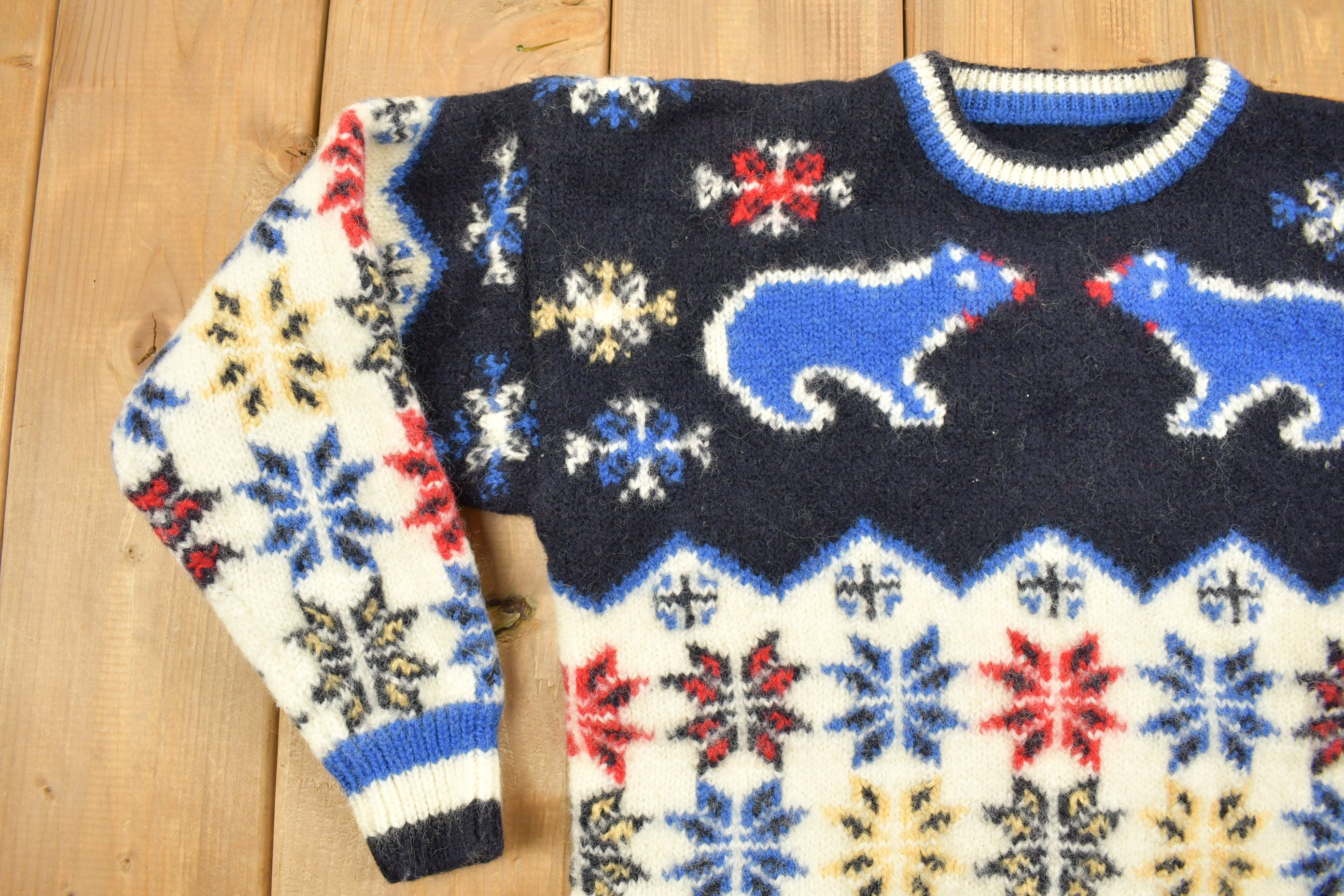 Vintage 1990s Youth Knitted Crewneck Sweater