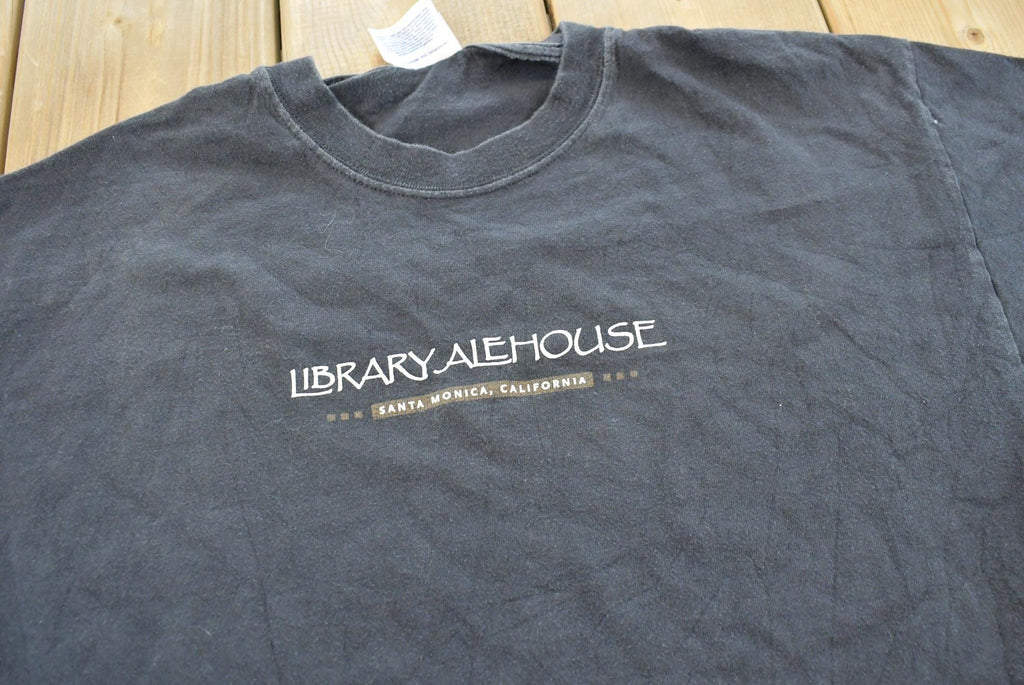 Vintage 1990s Library Ale House Souvenir Promotional T-Shirt Men's S / Hanes Beefy / Bar Tee / 90s Streetwear