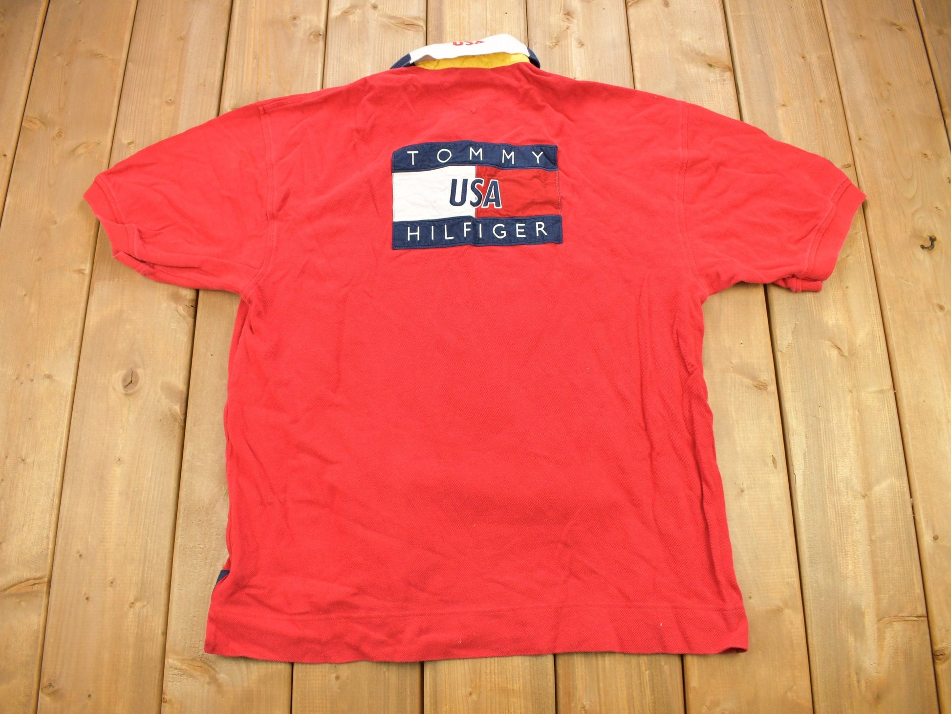 Vintage 1990s Tommy Hilfiger USA Flag Patch Shirt