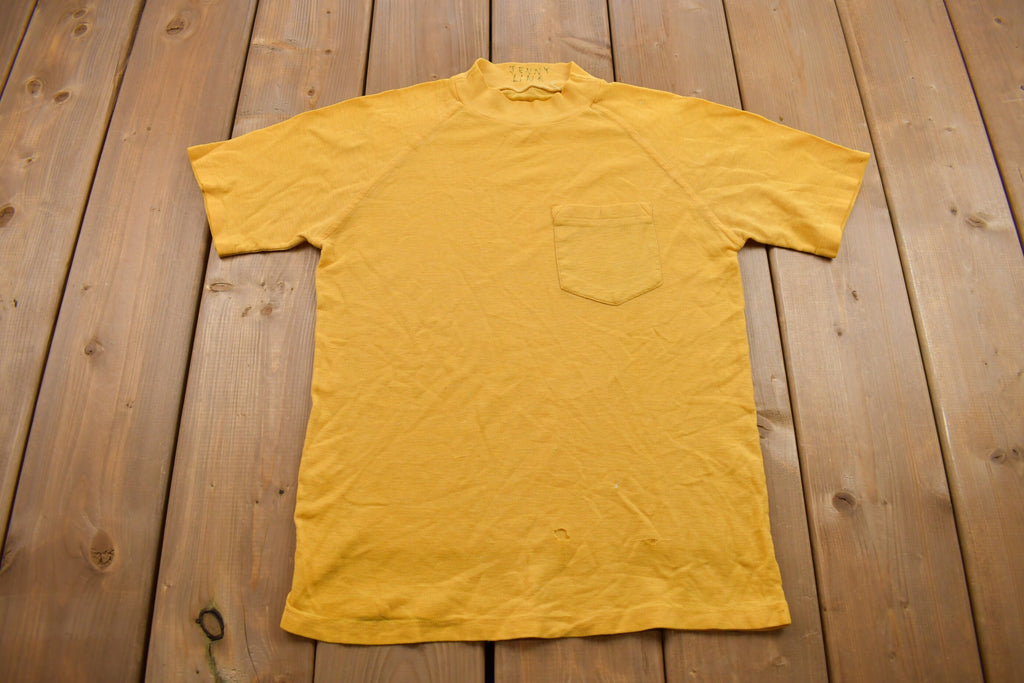 True Vintage 1970s Women's Mock Neck Distressed T Shirt