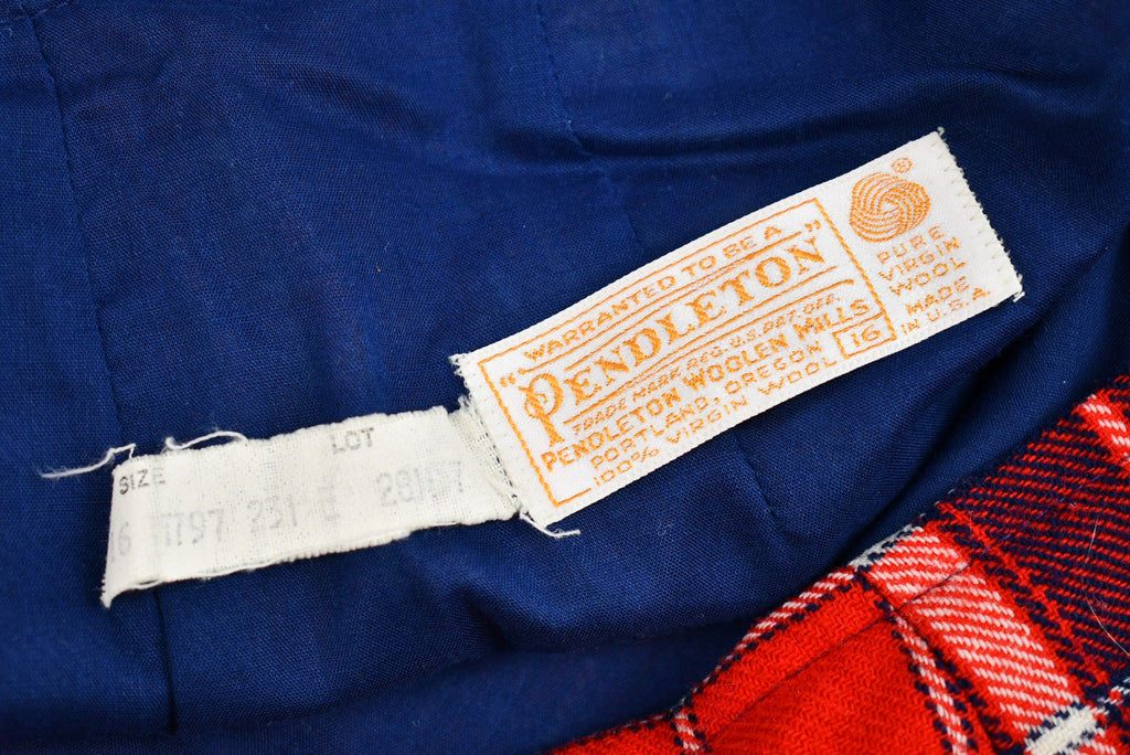 Vintage 1960s Distressed Pendleton Wool Plaid Flare Pants