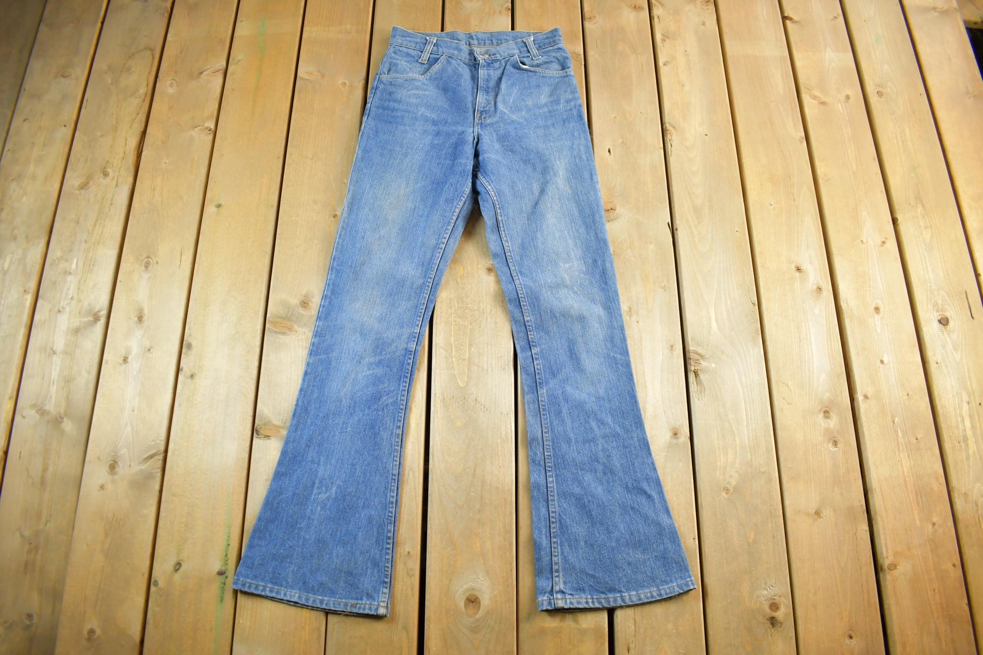 Vintage 1970s Levi's Orange Tab Bell Bottom Flare Denim Jeans Women's Size 27 x 32