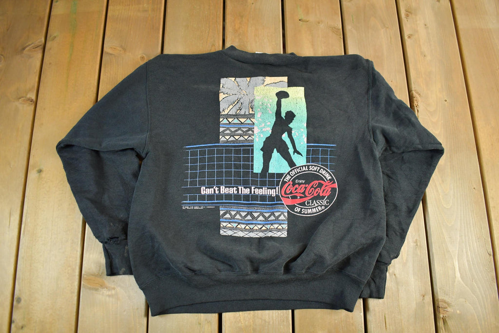 Vintage 1989 Coca Cola Beach Volleyball Crewneck Sweatshirt Men's Small
