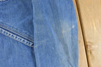 Vintage 1970s Wrangler Workwear Distressed Denim Trucker Jean Jacket Men's S