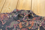 Vintage 1990s Abstract Patterned All-Over-Print Textured Long Sleeve Graphic T-Shirt