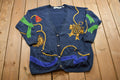 Vintage 1990s Chaus Abstract Knitted Cardigan Sweater
