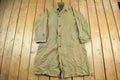 Vintage 1970s 1980s Army Military Button Down Rain Jacket Overcoat Men's Large