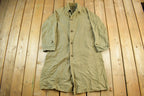 Vintage 1970s 1980s Army Military Button Down Rain Jacket Overcoat Men's Large
