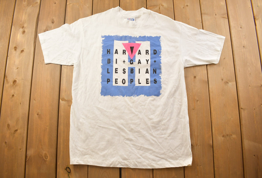 Vintage 1990s Harvard LGBTQ+ Graphic T Shirt