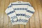 Vintage 1990s Arrow Sport Knit Abstract Pattern Crewneck Sweater
