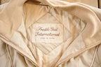 Vintage 1990s Freddi Gail International Beige Satin Bomber Jacket