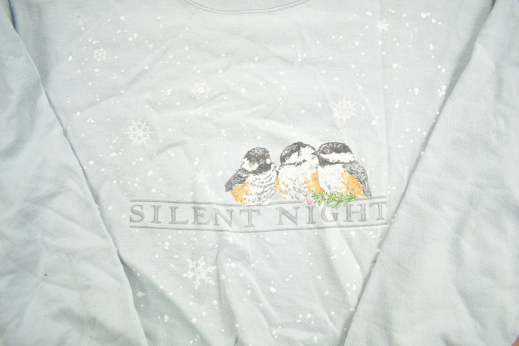 Vintage 1990s Silent Night Christmas Themed Crewneck Sweatshirt