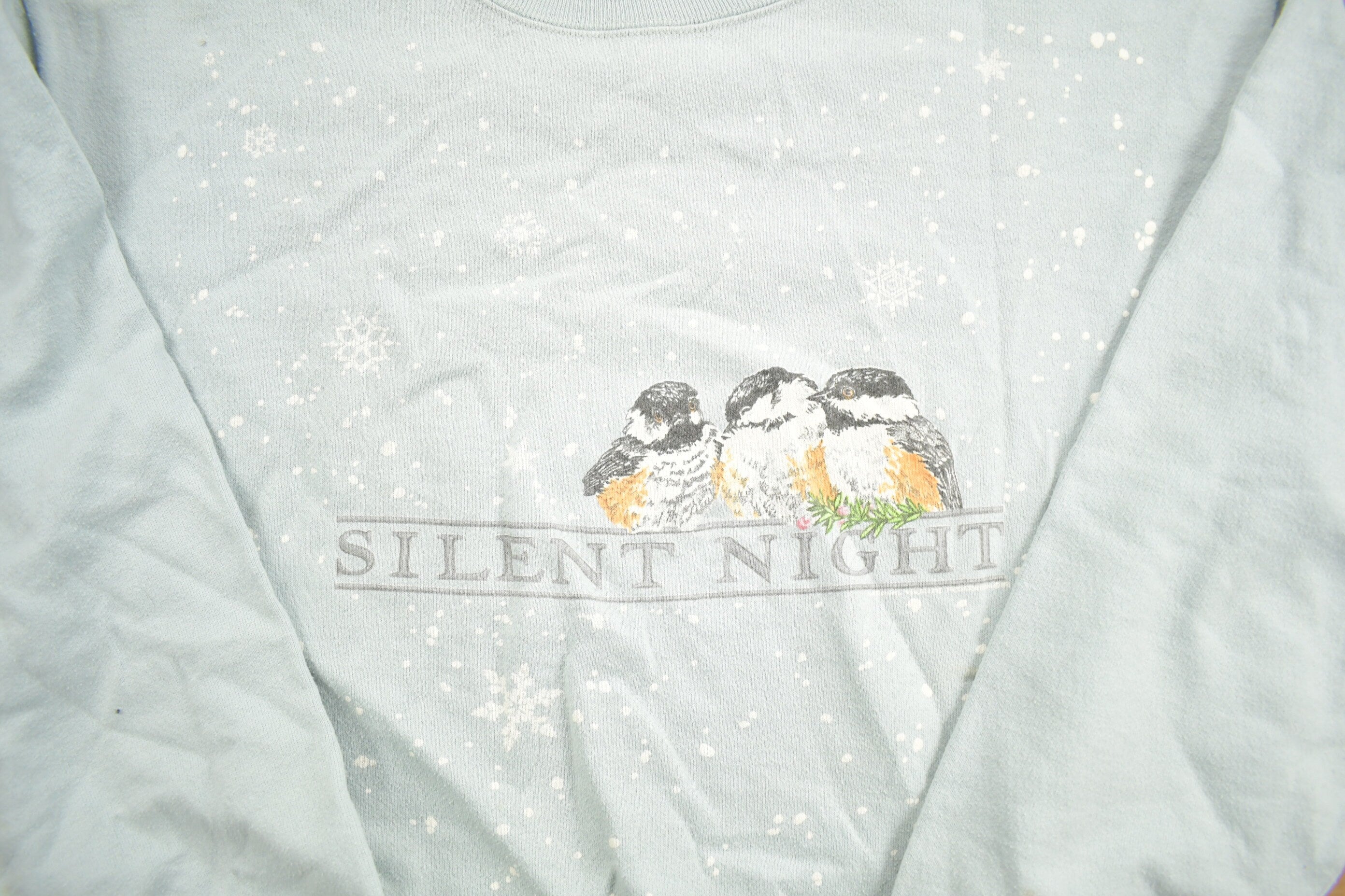 Vintage 1990s Silent Night Christmas Themed Crewneck Sweatshirt