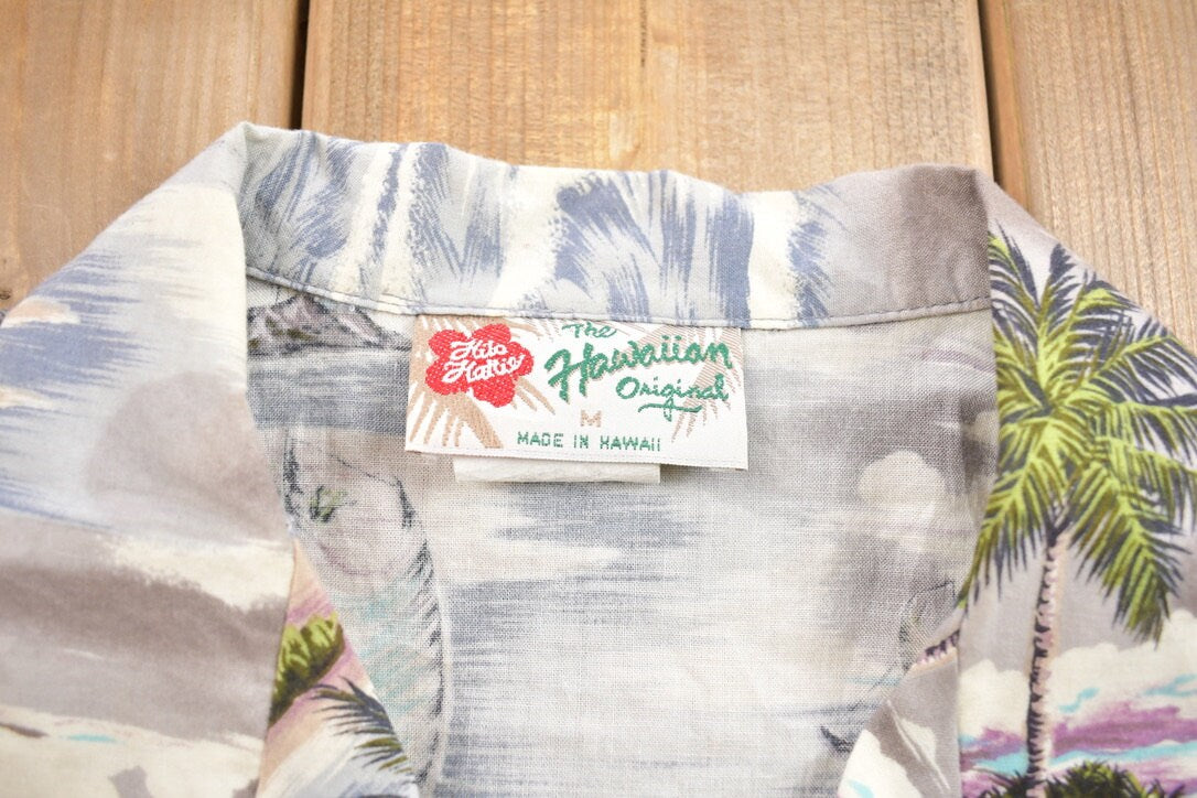 Vintage 1990s Tropical Beach Hawaiian Button Up Shirt  Made in Hawaii  All Over Pattern  Pattern  Casual Shirt  Essentials