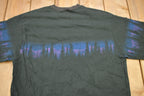 Vintage 1990s Wolf Theme All Over Print Graphic T-Shirt Made In USA