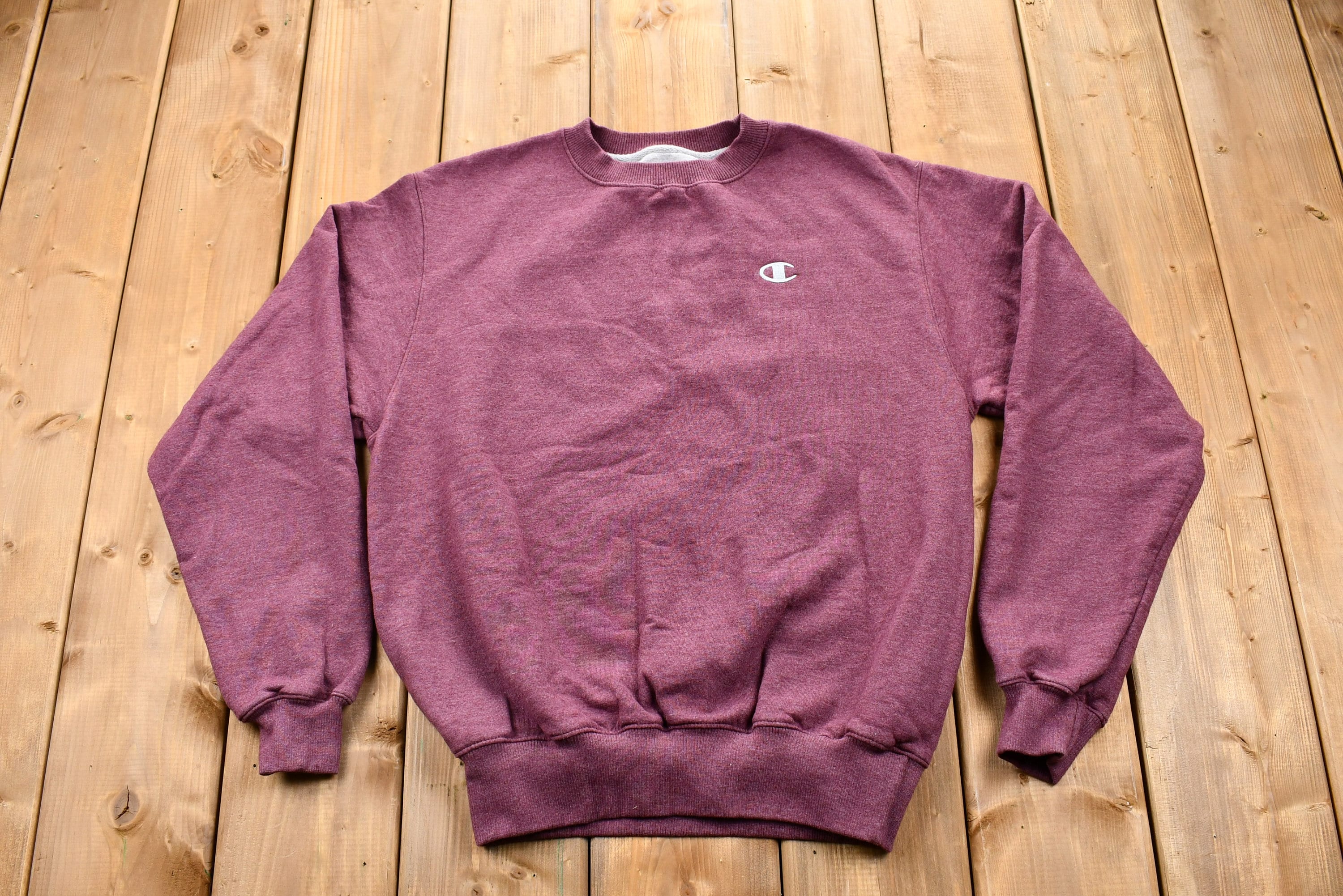 Vintage Blank Faded Burgundy Champion Pullover Crewneck