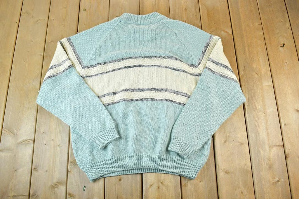 Vintage 1990s Together Wool Blend Knit Abstract Pattern Crewneck Sweater