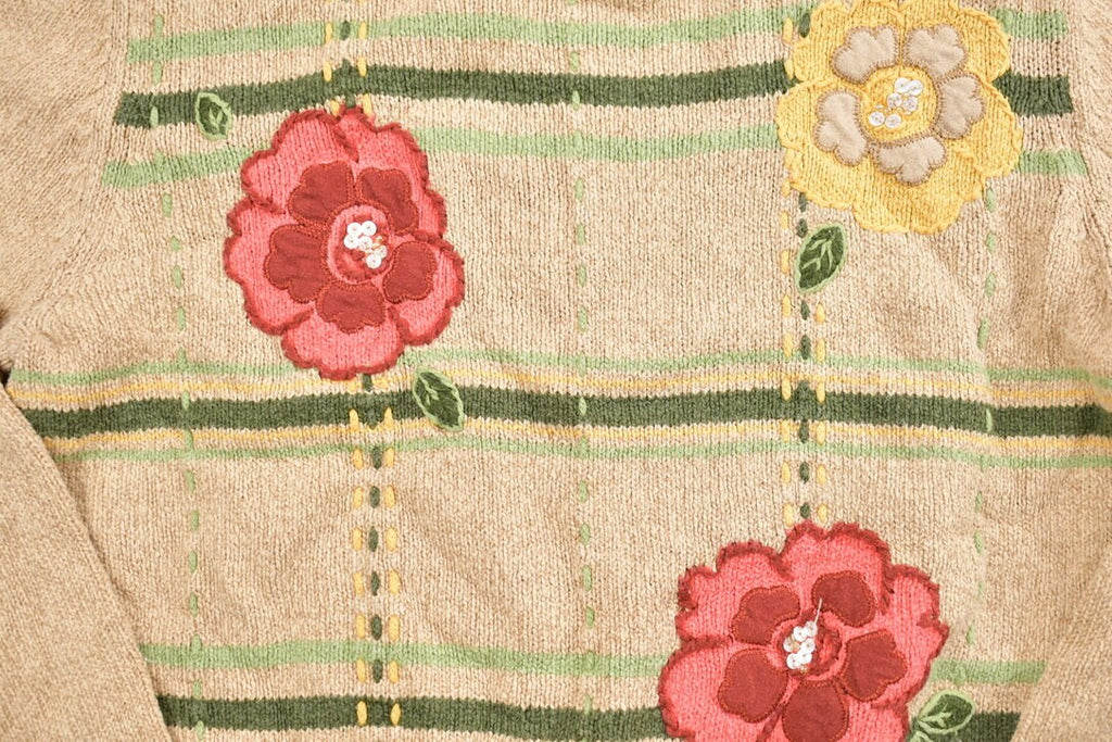 Vintage 1990s Cute Floral Knit Sweater