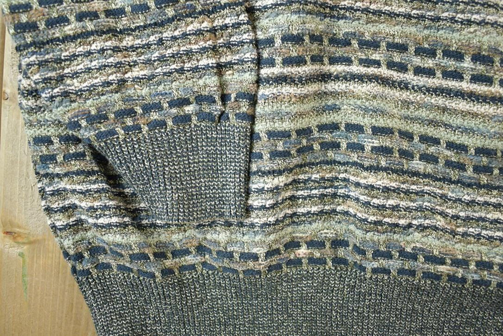Vintage 1990s TSR Knit Abstract Pattern Collared Crewneck Sweater