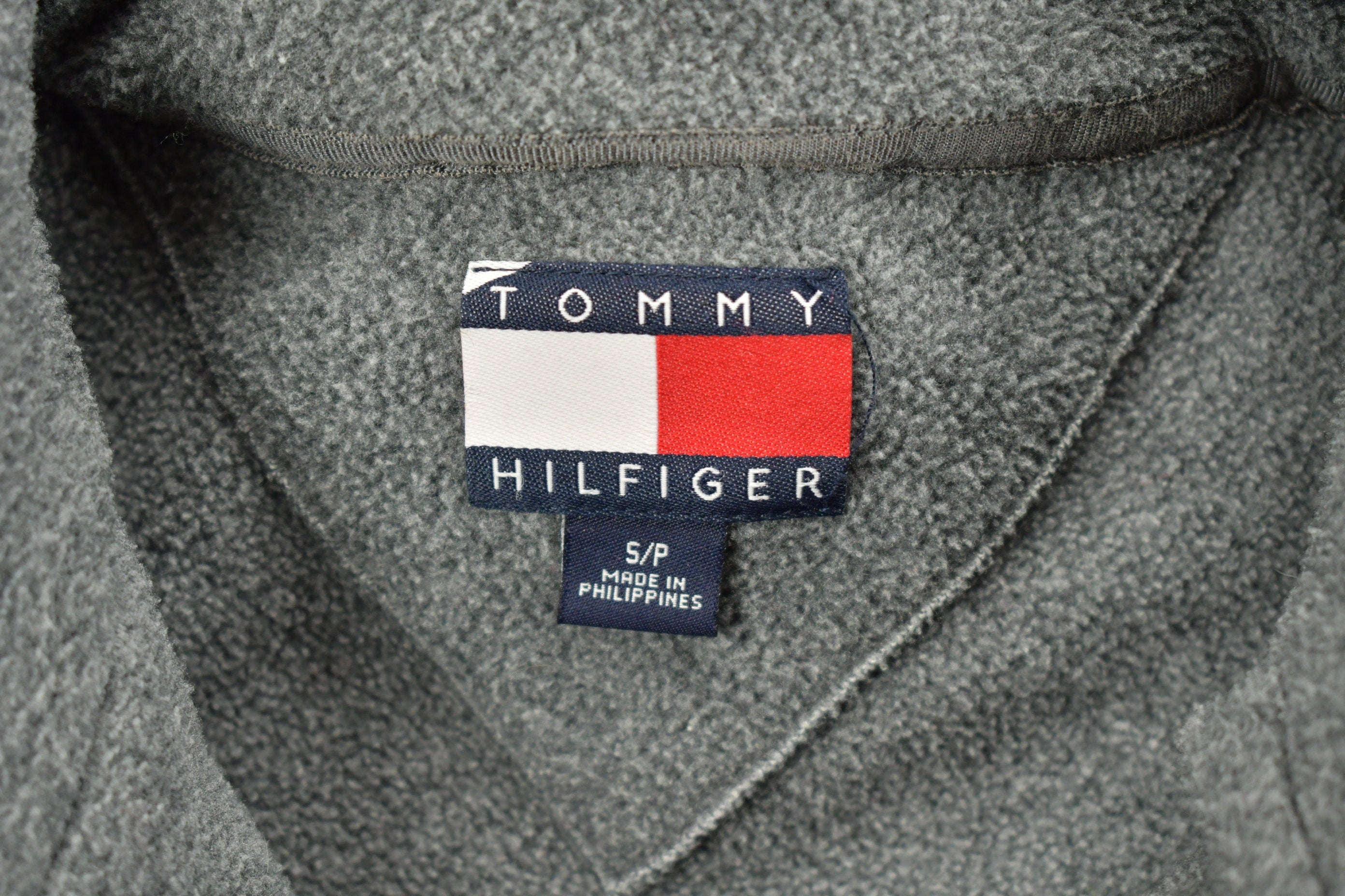 Vintage Tommy Hilfiger Embroidered Quarter Zip Fleece Sweatshirt