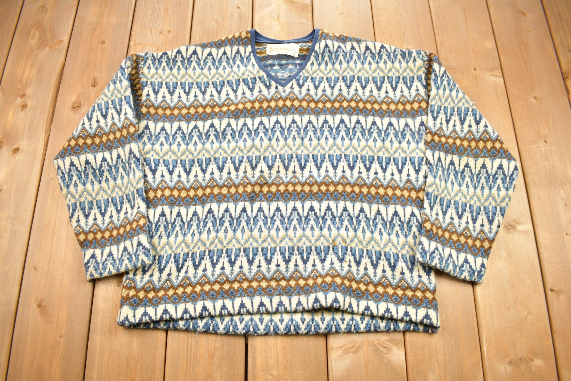 Vintage 1960s Icelandic Hand Knit Sweater