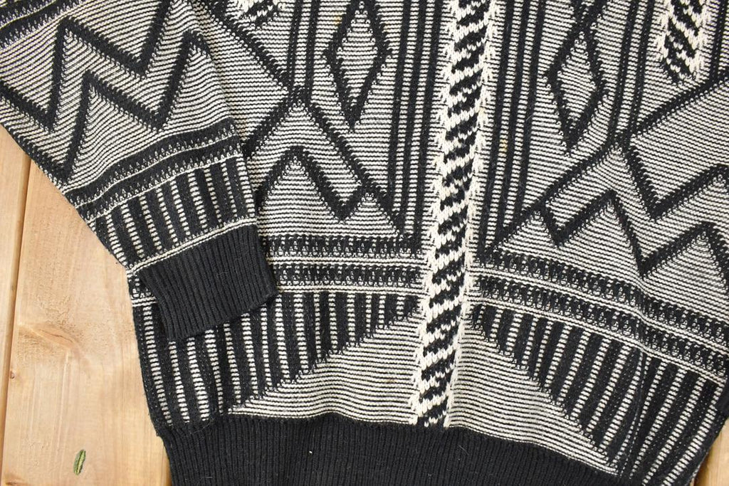 Vintage 1990s FYI Private Stock Abstract Knit Crewneck Sweater Men's L
