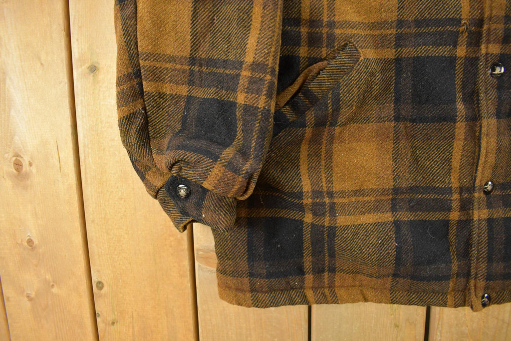 Vintage 1990s Land N Lakes Sherpa Lined Flannel Jacket Men's Large