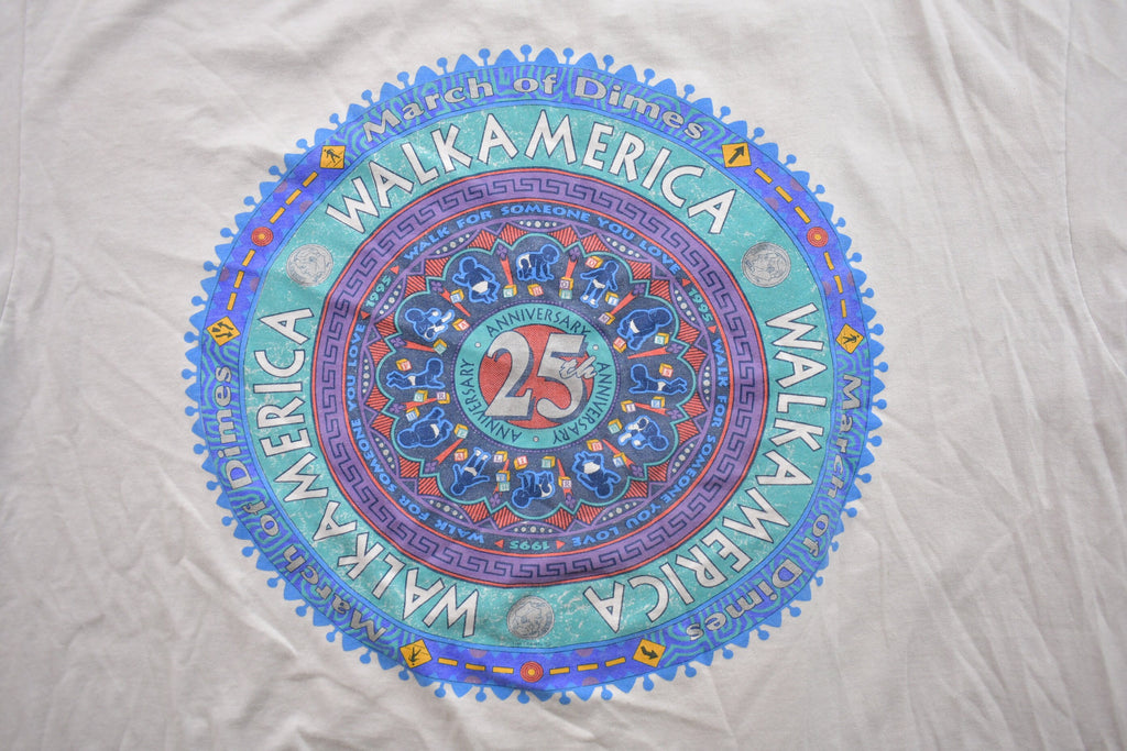 Vintage 1990s Walk America 25th Anniversary Graphic T Shirt