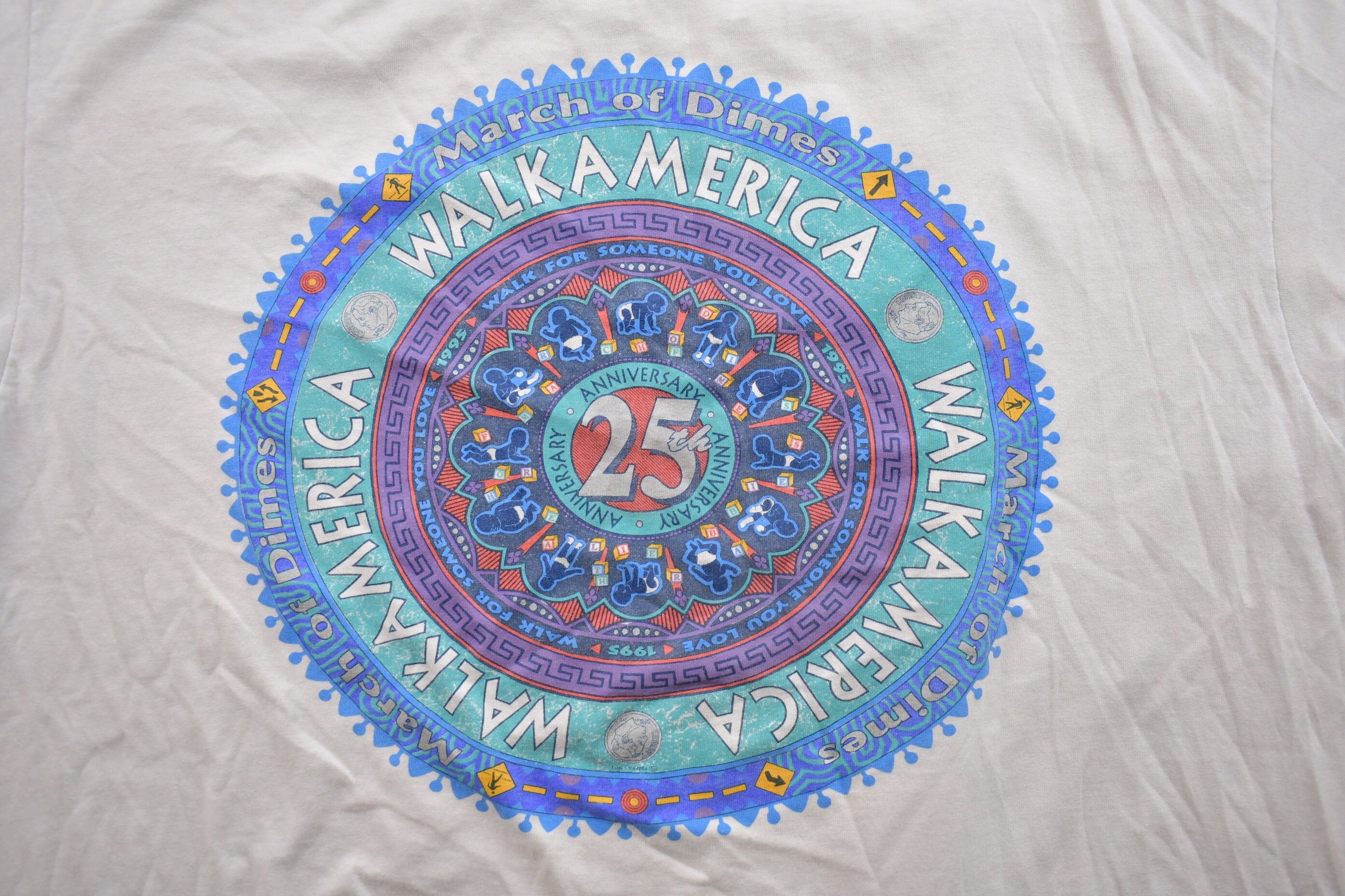 Vintage 1990s Walk America 25th Anniversary Graphic T Shirt