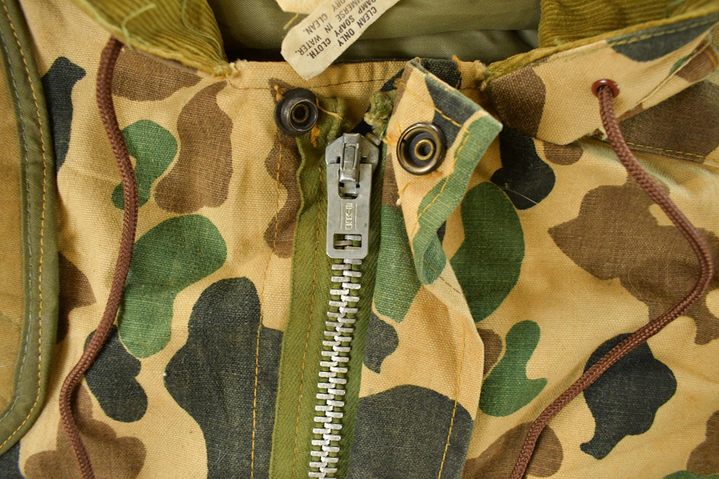 Vintage 1970s Duck Camo Canvas Hunting Jacket Men's XL