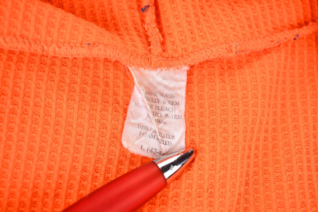 Vintage 1990s Bright Orange Blank Zip-Up Hooded Sweatshirt
