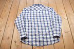 Vintage 1990s Wrangler Rustler Plaid Western Flannel Button Up Shirt