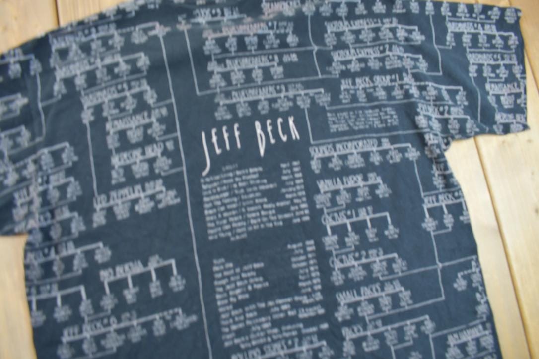 Vintage 1995 Jeff Beck Anthology All Of Over Print Band Tee