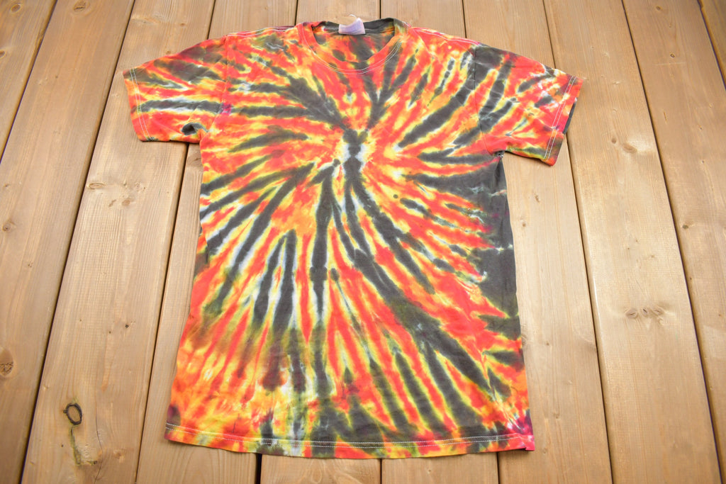 Vintage 1990s Flame Spiral Tie Dye T Shirt