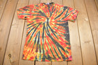 Vintage 1990s Flame Spiral Tie Dye T Shirt