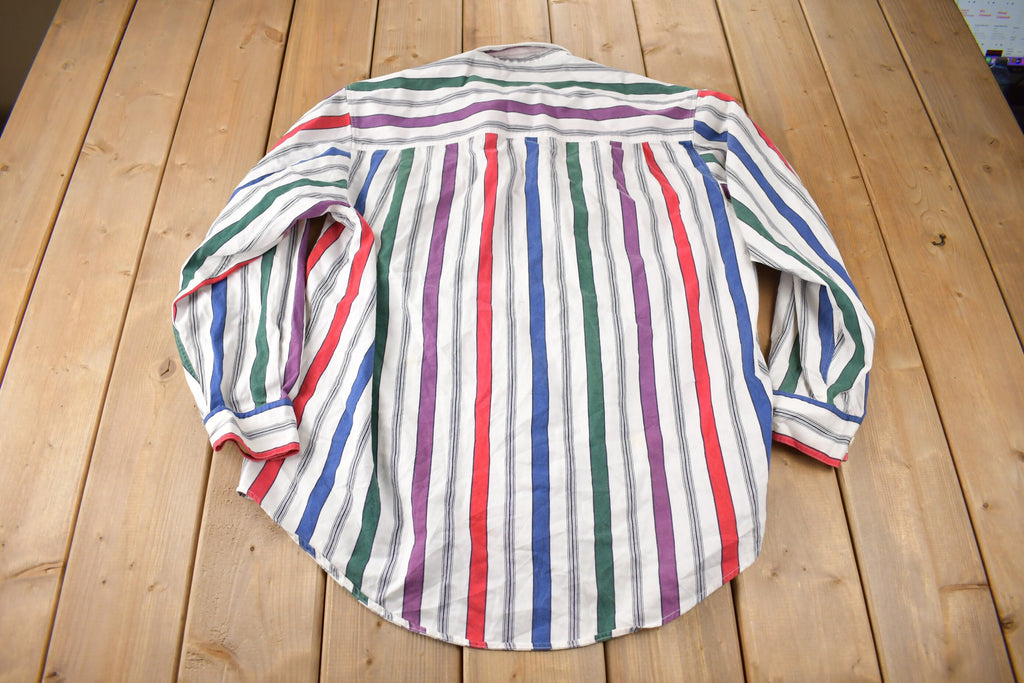 Vintage 1990s Alexander Julian Colours Button Up Striped Shirt