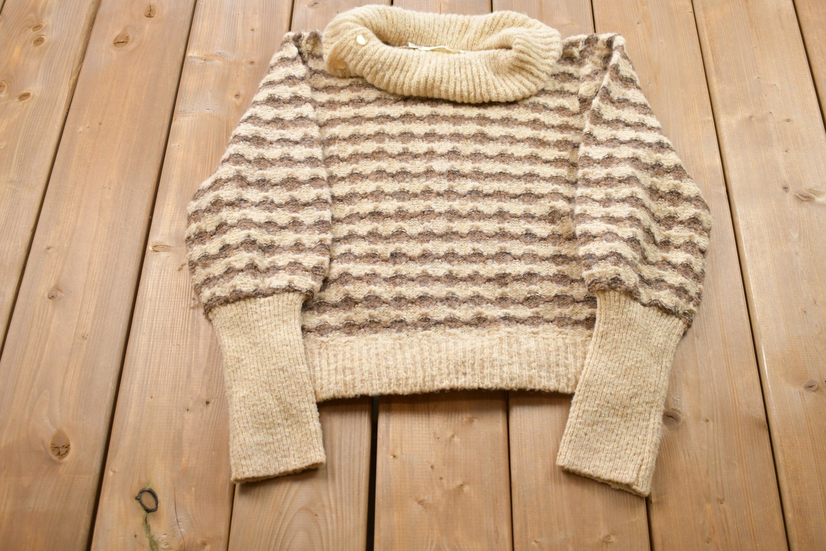 Vintage 1980s Trent Wool Knitted Crewneck Sweater