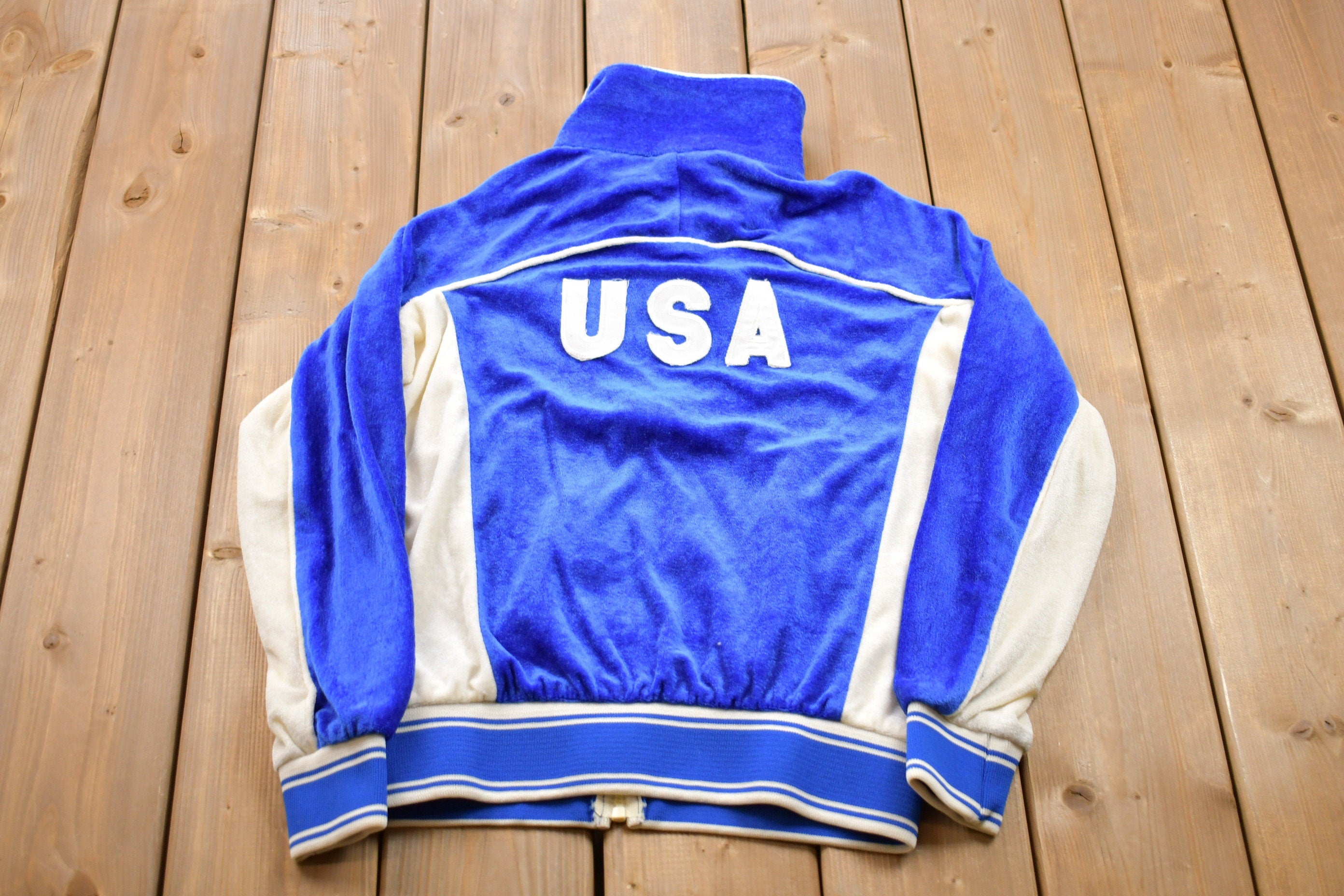 Vintage 1980s Levi's USA Olympics Full Zip Fleece Sweater