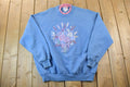 Vintage 1990s Morning Sun Cute Floral Double Collar Crew Neck Sweater