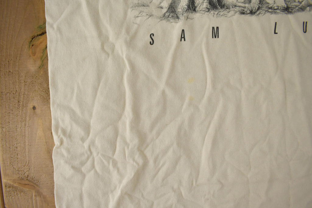 Vintage 1990s Sam Lu Wolf Graphic T Shirt Size Large