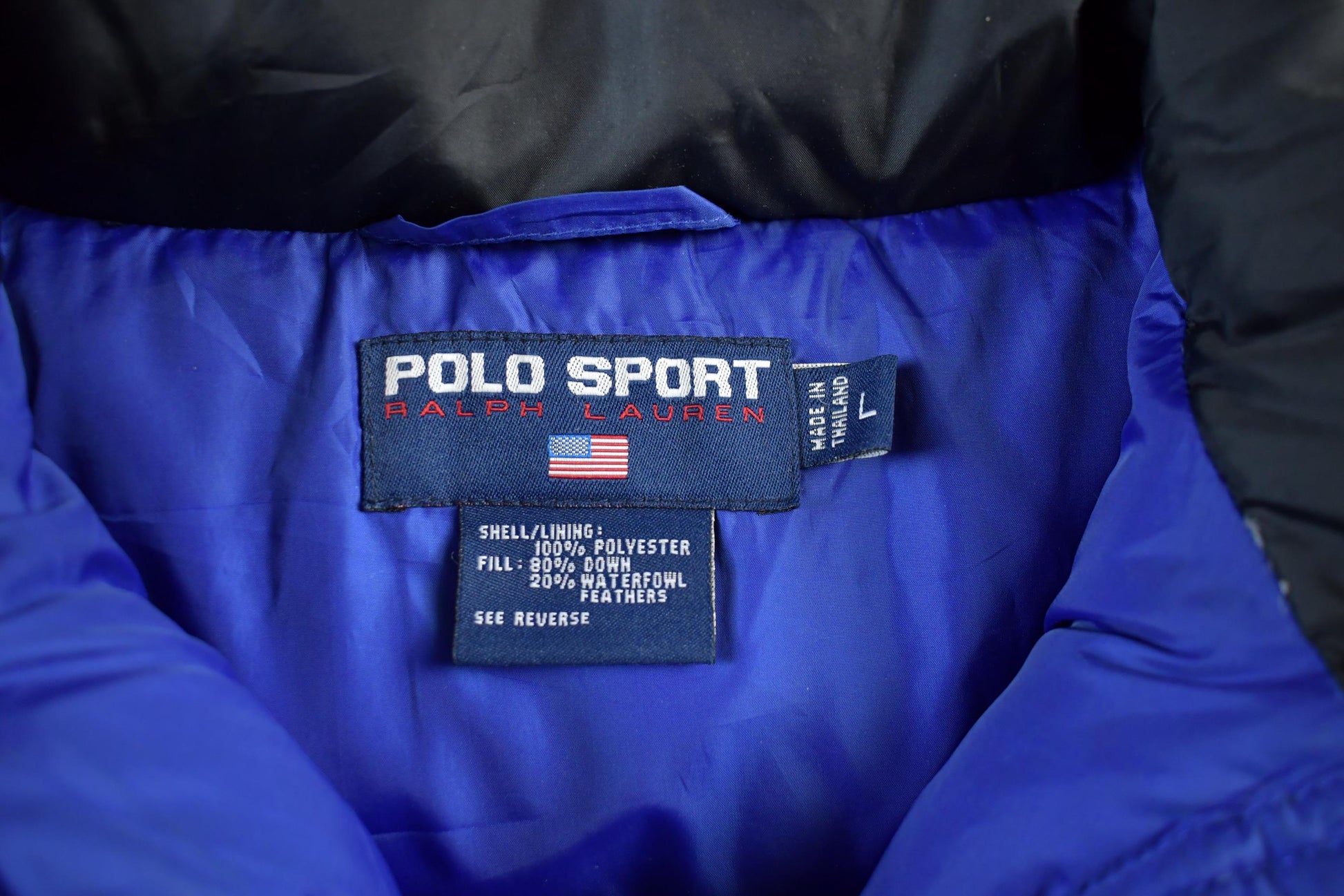 Vintage 1990s Ralph Lauren Polo Sport Down Puffer Jacket Men's Large