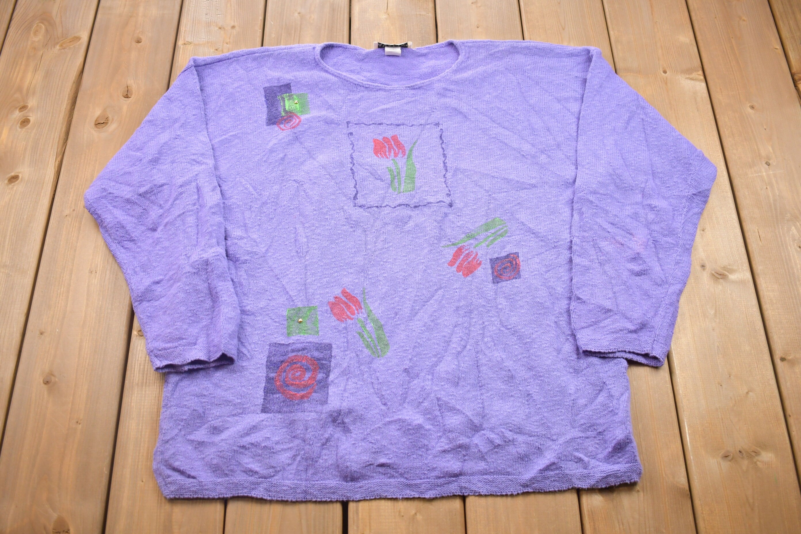 Vintage 1990s Knitted Avalin Crewneck Sweater