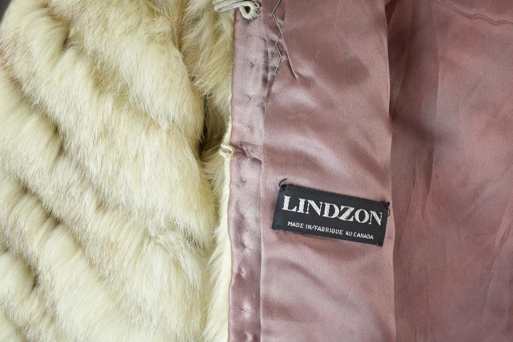 Vintage 1970s Arctic Fox White Fox Fur Mid LengthCoat Made In Canada