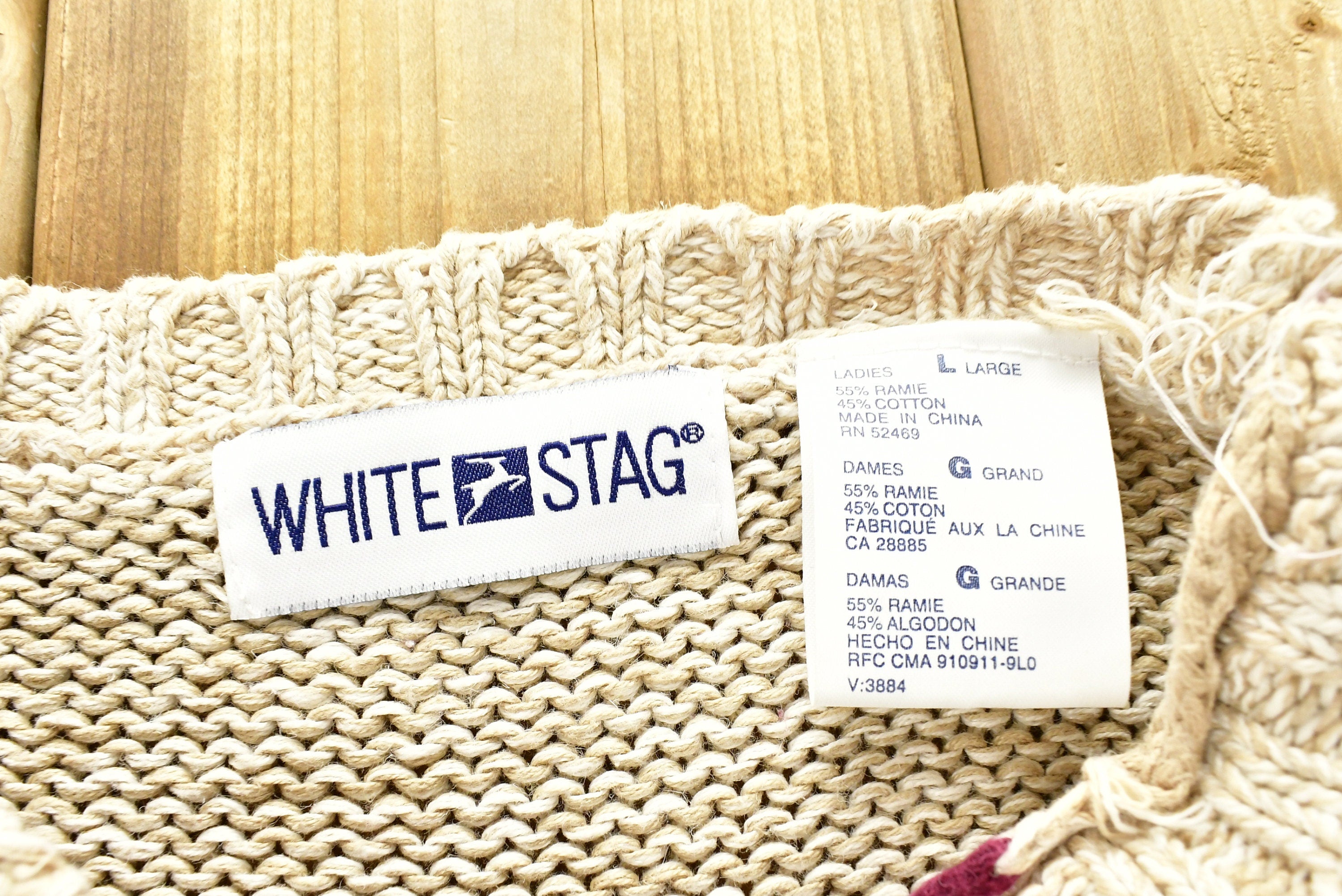 Vintage 1990s White Stag 3D Holiday Knitted Patchwork Ladies Sweater